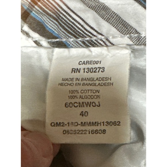 Wrangler Men Plaid Cargo Shorts Size 40 White Gray Blue Casual Outdoor - Picture 7 of 7